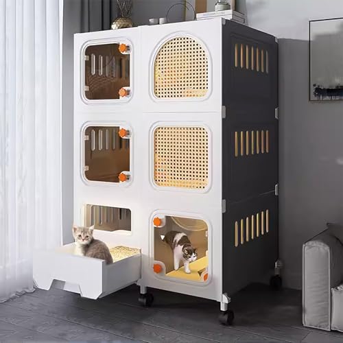 ZSXZCBDQ Katzentransportbox Für Den Innenbereich, Katzentransportbox Mit Katzentoilette, DIY-Katzenzaun, Großer Katzenauslaufbereich Mit Rädern(71 * 46 * 110cm) ZSXZCBDQ Katzentransportbox Für Den Innenbereich, Katzentransportbox Mit Katzentoilette, DIY-Katzenzaun, Großer Katzenauslaufbereich Mit Rädern(71 * 46 * 110cm) von ZSXZCBDQ