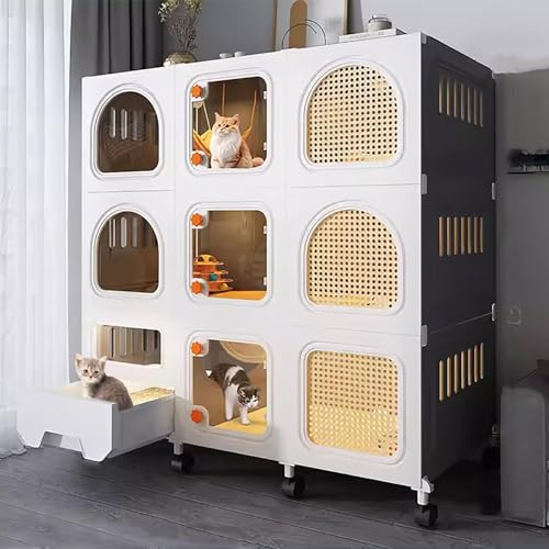 ZSXZCBDQ Katzentransportbox Für Den Innenbereich, Katzentransportbox Mit Katzentoilette, DIY-Katzenzaun, Großer Katzenauslaufbereich Mit Rädern(106 * 46 * 110cm) ZSXZCBDQ Katzentransportbox Für Den Innenbereich, Katzentransportbox Mit Katzentoilette, DIY-Katzenzaun, Großer Katzenauslaufbereich Mit Rädern(106 * 46 * 110cm) von ZSXZCBDQ