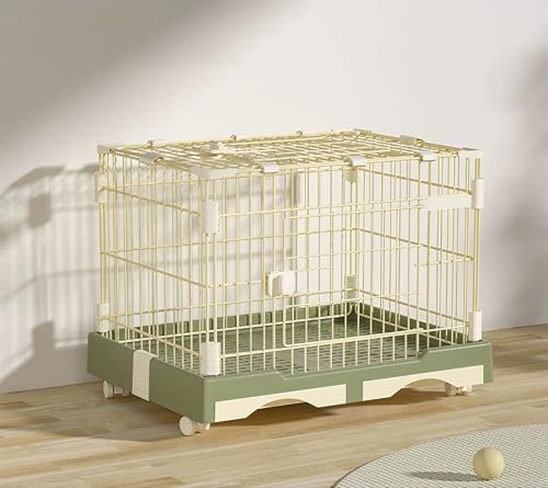 ZSXZCBDQ DIY-Hundekäfig, Großer Katzenkäfig, Breite Plattform Aus Kunstharz, Doppelschubladen Mit Rädern,(Green,82 * 57 * 65cm) von ZSXZCBDQ