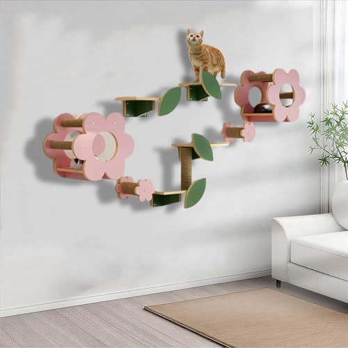 ZSXZCBDQ Katzen Kletterwand Set, Kletterregal für Katzen, Katzenmöbel, Blumenförmiges Haus, Geeignet Zum Schlafen, Klettern, Spielen und Nickerchen.(8PCS) von ZSXZCBDQ