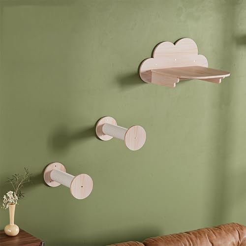 ZSXZCBDQ Katzen Kletterwand – aus Kiefernholz der Güteklasse E0 Mit Wolkenplattform, Stabiles Wandmöbel mit 10 Kg Tragkraft für Zuhause und Katzenregale ZSXZCBDQ Katzen Kletterwand – aus Kiefernholz der Güteklasse E0 Mit Wolkenplattform, Stabiles Wandmöbel mit 10 Kg Tragkraft für Zuhause und Katzenregale von ZSXZCBDQ