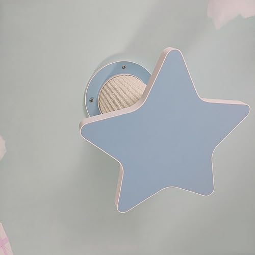 ZSXZCBDQ Katzen Kletterwand aus Natürlichem Massivholz mit Bunten Sisalstämmen | Katzenwandmöbel für Zuhause und Katzenunterstand | mit Stern-/Mond-/Wolken-Designs(Blue,26 * 26cm) von ZSXZCBDQ