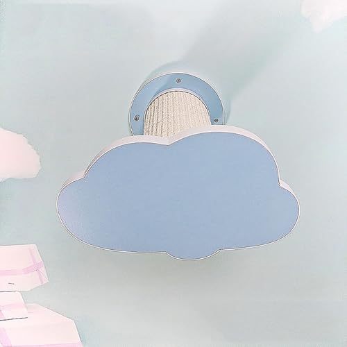 ZSXZCBDQ Katzen Kletterwand aus Natürlichem Massivholz mit Bunten Sisalstämmen | Katzenwandmöbel für Zuhause und Katzenunterstand | mit Stern-/Mond-/Wolken-Designs(Blue,30 * 20cm) von ZSXZCBDQ