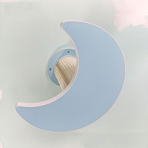 ZSXZCBDQ Katzen Kletterwand aus Natürlichem Massivholz mit Bunten Sisalstämmen | Katzenwandmöbel für Zuhause und Katzenunterstand | mit Stern-/Mond-/Wolken-Designs(Blue,31 * 30cm) von ZSXZCBDQ