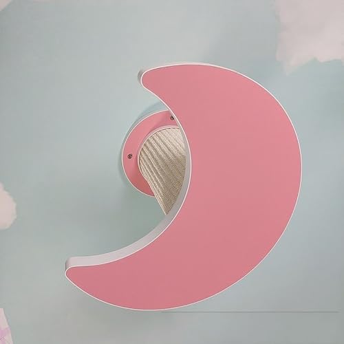 ZSXZCBDQ Katzen Kletterwand aus Natürlichem Massivholz mit Bunten Sisalstämmen | Katzenwandmöbel für Zuhause und Katzenunterstand | mit Stern-/Mond-/Wolken-Designs(Pink,31 * 30cm) von ZSXZCBDQ