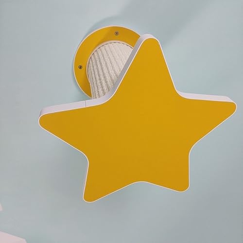 ZSXZCBDQ Katzen Kletterwand aus Natürlichem Massivholz mit Bunten Sisalstämmen | Katzenwandmöbel für Zuhause und Katzenunterstand | mit Stern-/Mond-/Wolken-Designs(Yellow,26 * 26cm) von ZSXZCBDQ