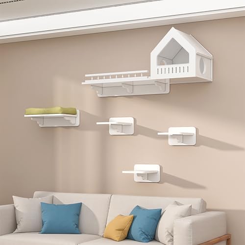 ZSXZCBDQ Katzen Kletterwand für Katzen aus Massivholz mit Regalen und Verstecken – 10 Kg Tragkraft, Inklusive Bogennest, 3 Plattformen und Luftbrücke ZSXZCBDQ Katzen Kletterwand für Katzen aus Massivholz mit Regalen und Verstecken – 10 Kg Tragkraft, Inklusive Bogennest, 3 Plattformen und Luftbrücke von ZSXZCBDQ