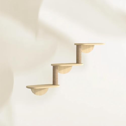 ZSXZCBDQ Katzenkletterwand Set, Katzenleiter, Katzenwandregale, Mehrzweck-Kätzchenmöbel, DIY-Katzenwand-Dschungel, Geeignet zum Klettern(70x40cm) von ZSXZCBDQ