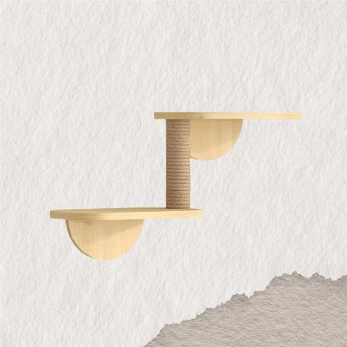ZSXZCBDQ Katzenkletterwand Set, Wandmontiertes Katzenkletter-Set mit Kletterregalen, Sitzstangen, Brücke und Kratzbrett – Katzenmöbel aus Holz für Kätzchen zum Spielen(30x18cm) von ZSXZCBDQ