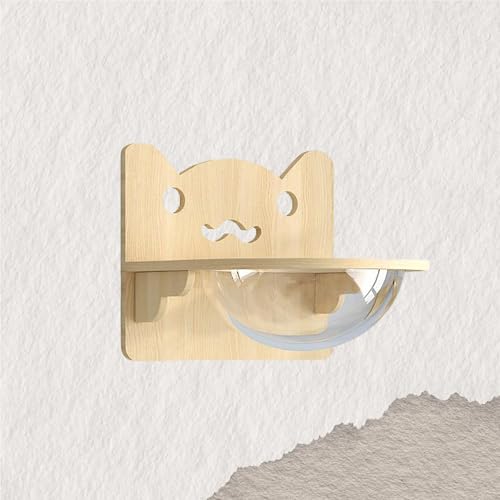ZSXZCBDQ Katzenkletterwand Set, Wandmontiertes Katzenkletter-Set mit Kletterregalen, Sitzstangen, Brücke und Kratzbrett – Katzenmöbel aus Holz für Kätzchen zum Spielen(40x40cm) von ZSXZCBDQ