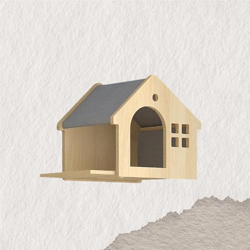 ZSXZCBDQ Katzenkletterwand Set, Wandmontiertes Katzenkletter-Set mit Kletterregalen, Sitzstangen, Brücke und Kratzbrett – Katzenmöbel aus Holz für Kätzchen zum Spielen(45x30x35cm3) von ZSXZCBDQ