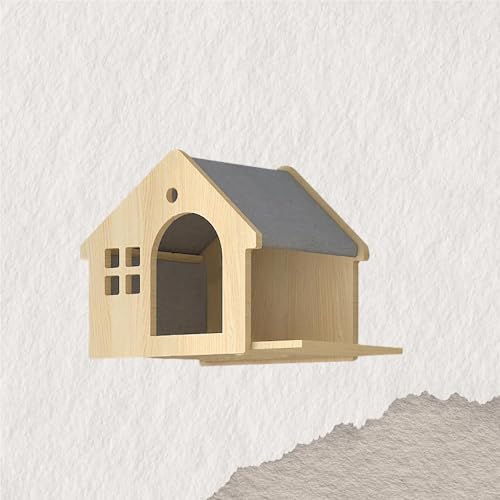 ZSXZCBDQ Katzenkletterwand Set, Wandmontiertes Katzenkletter-Set mit Kletterregalen, Sitzstangen, Brücke und Kratzbrett – Katzenmöbel aus Holz für Kätzchen zum Spielen(45x30x35cm4) von ZSXZCBDQ