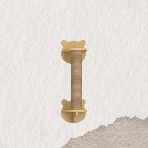 ZSXZCBDQ Katzenkletterwand Set, Wandmontiertes Katzenkletter-Set mit Kletterregalen, Sitzstangen, Brücke und Kratzbrett – Katzenmöbel aus Holz für Kätzchen zum Spielen(65x20cm) von ZSXZCBDQ