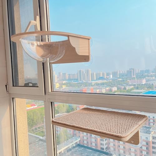 ZSXZCBDQ Katzenkletterwand Set mit Sisal und Raumkapsel – Katzenregale, Kletterturm für Zuhause und Katzenzucht, rutschfeste Saugnapfmontage, 10 Kg Tragkraft(41 * 41 * 18) von ZSXZCBDQ