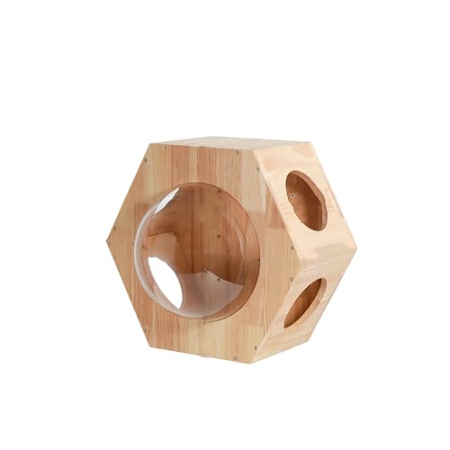 ZSXZCBDQ Katzenleiter Balkon | Wandmontiertes Katzenkletterregal, Katzenwandmöbel aus Gummibaumholz Mit 20 Kg Tragkraft | Modulares Design für Platzsparende Nutzung(54 * 44 * 24) von ZSXZCBDQ