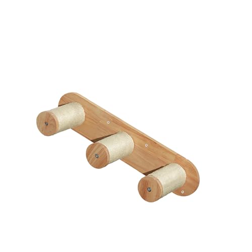 ZSXZCBDQ Katzenleiter Balkon | Wandmontiertes Katzenkletterregal, Katzenwandmöbel aus Gummibaumholz Mit 20 Kg Tragkraft | Modulares Design für Platzsparende Nutzung(60 * 16 * 13) von ZSXZCBDQ
