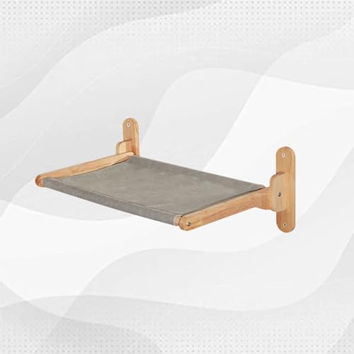 ZSXZCBDQ Katzenwand-Kletterset mit Waschbaren Betten – Katzenregale aus Naturholz, Belastbar Bis 20 Kg, 8 Kombinierbare Teile (Hängematten, Kratzbäume, Verstecke)(65 * 37 * 23) von ZSXZCBDQ