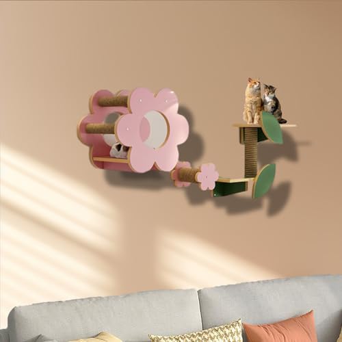 ZSXZCBDQ Katzenwandmöbel, Katzen-Gymnasium, Katzenkletterwand Set, Katzensitz, Katzenbett für Katzen, Stufenmontage, Katzenhaus(5PCS) von ZSXZCBDQ