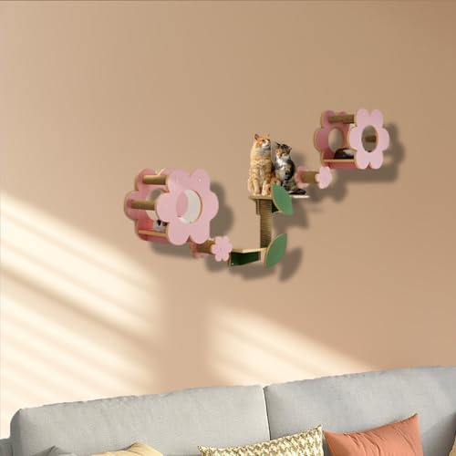 ZSXZCBDQ Katzenwandmöbel, Katzen-Gymnasium, Katzenkletterwand Set, Katzensitz, Katzenbett für Katzen, Stufenmontage, Katzenhaus(6PCS) von ZSXZCBDQ