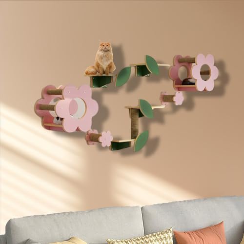 ZSXZCBDQ Katzenwandmöbel, Katzen-Gymnasium, Katzenkletterwand Set, Katzensitz, Katzenbett für Katzen, Stufenmontage, Katzenhaus(8PCS) von ZSXZCBDQ