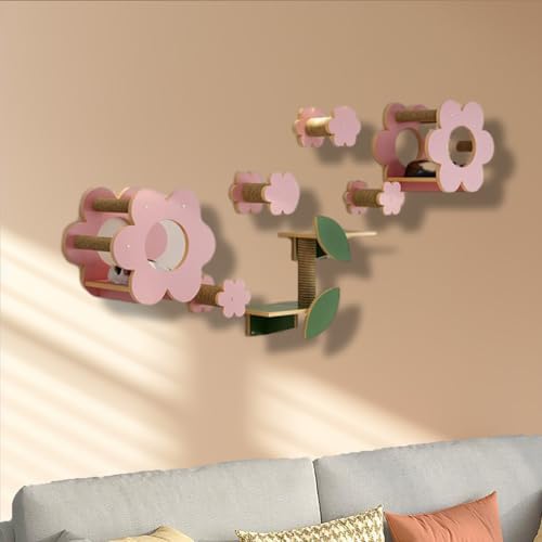 ZSXZCBDQ Katzenwandmöbel, Katzen-Gymnasium, Katzenkletterwand Set, Katzensitz, Katzenbett für Katzen, Stufenmontage, Katzenhaus(9PCS) von ZSXZCBDQ