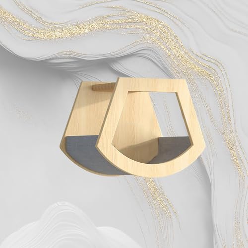ZSXZCBDQ Katzenwandmöbel, Katzenregale und Sitzstangen für Die Wand, Kletterregal für Wohnungskatzen (Holz) mit Trapezförmigem Nest, Villa-Nest, Blattnest, Katzennest(45x32cm) von ZSXZCBDQ