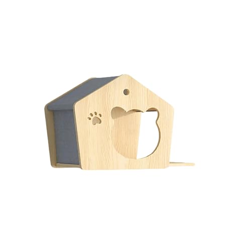 ZSXZCBDQ Katzenwandmöbel, Trapezförmiges Katzenbett, Katzenbett in Katzenform, Katzenbett in Villa-Form, Katzenbett in Blattform, Sechseckige Raumkapsel, Weiche Leiter(45x30x35cm2) von ZSXZCBDQ