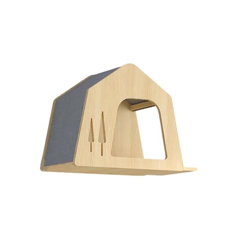 ZSXZCBDQ Katzenwandmöbel, Trapezförmiges Katzenbett, Katzenbett in Katzenform, Katzenbett in Villa-Form, Katzenbett in Blattform, Sechseckige Raumkapsel, Weiche Leiter(45x30x35cm6) von ZSXZCBDQ
