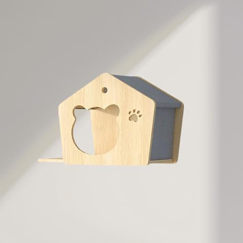 ZSXZCBDQ Kletterwand Katzen Katzentreppe Wand, Wandregal mit Stufen – Katzen-Wandregale und Sitzstangen zum Schlafen, Spielen, Klettern und Entspannen(45x30x35cm) von ZSXZCBDQ