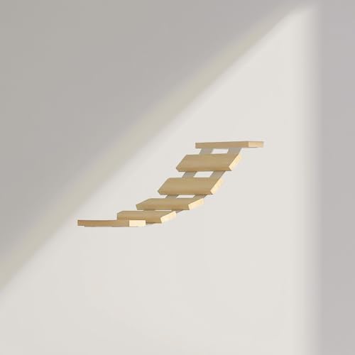 ZSXZCBDQ Kletterwand Katzen Katzentreppe Wand, Wandregal mit Stufen – Katzen-Wandregale und Sitzstangen zum Schlafen, Spielen, Klettern und Entspannen(60x18x1.5cm) von ZSXZCBDQ