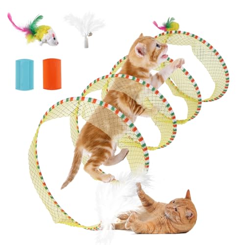 ZShireeyblackey S-Typ, selbstspielend, gefaltete Spule, Katzentunnel, Spielzeug für große Katzen, Spielübung mit 2 Stück Floh-Läusekämmen, Dekompressions-interaktives Katzenfeder-Spielzeug (gelb) ZShireeyblackey S-Typ, selbstspielend, gefaltete Spule, Katzentunnel, Spielzeug für große Katzen, Spielübung mit 2 Stück Floh-Läusekämmen, Dekompressions-interaktives Katzenfeder-Spielzeug (gelb) von ZShireeyBlackey