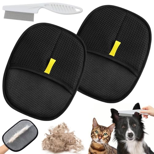 ZTBFHLZQ 2Pcs Fell Magnet Handschuh, Pet Hair Remover Glove, Katzen Fellpflege, mit Flohkamm, Wiederverwendbare Antistatische Handschuhe Doppelseitige, für Reinigung, Haarentfernung ZTBFHLZQ 2Pcs Fell Magnet Handschuh, Pet Hair Remover Glove, Katzen Fellpflege, mit Flohkamm, Wiederverwendbare Antistatische Handschuhe Doppelseitige, für Reinigung, Haarentfernung von ZTBFHLZQ