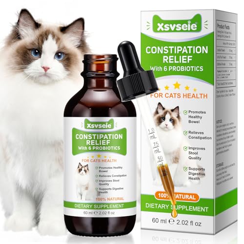 Verstopfung Reltf Für Katzen, Antibiotika Katze Blasenentzündung, Fördert Einen Gesunden Darm, Sanfte Verstopfungslinderung Für Katzen, Unterstützt Die Gesundheit Der Verdauung, 6 Probiotika 60 Ml von ZTSMSWY