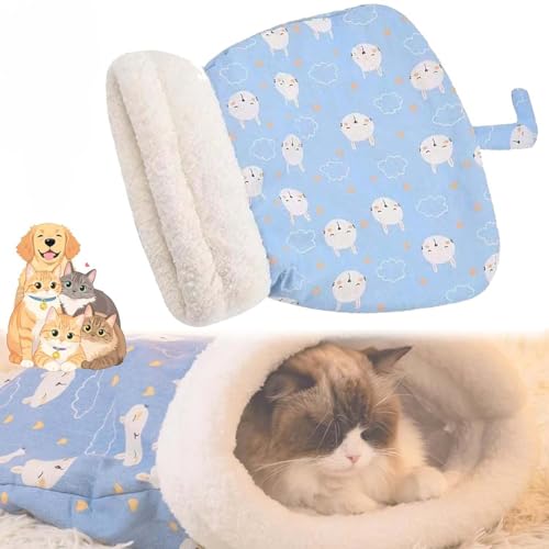 Cozy Pet Nest for Cats and Dogs,Katzenschlafsack Warmer Katzenbett,Bequemes Katzen Schlafsack,Katzen Kuschelhöhle Aus Fleece Katzenhöhle K/atzen Schlafsack Kleines Haustierbett (B, L) von ZUICC