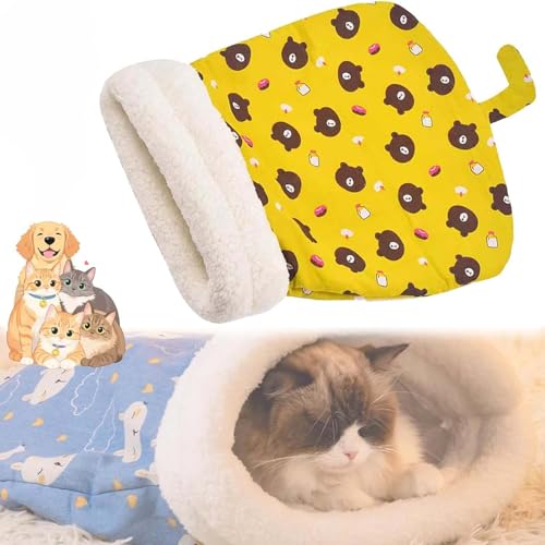 Cozy Pet Nest for Cats and Dogs,Katzenschlafsack Warmer Katzenbett,Bequemes Katzen Schlafsack,Katzen Kuschelhöhle Aus Fleece Katzenhöhle K/atzen Schlafsack Kleines Haustierbett (C, L) von ZUICC