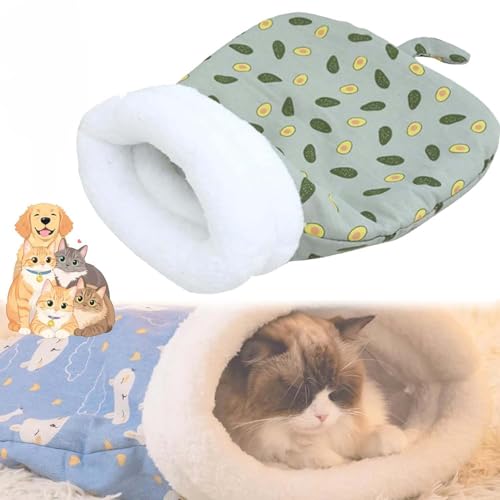 Cozy Pet Nest for Cats and Dogs,Katzenschlafsack Warmer Katzenbett,Bequemes Katzen Schlafsack,Katzen Kuschelhöhle Aus Fleece Katzenhöhle K/atzen Schlafsack Kleines Haustierbett (E, L) von ZUICC