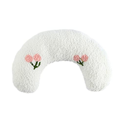 ZUICC Katze Schönes gemütliches Kissen, Cat Lovely Cozy Pillow, Katzen Schlafkissen, Weicher Warmer Plüsch Schlafen Nackenstütze Gemütliches Kissen Heimtierbedarf (Weiß) von ZUICC