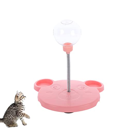 ZUICC Leaking Treats Ball Pet Feeder Toy, Katzenspielzeug Futterball, Roller Katzenspielzeug Auslaufender Futterball, Pädagogischer Heimtierbedarf Ball, Interaktives Hundespielzeug (Rosa) von ZUICC