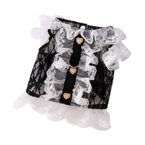 ZUJIABAO Elegante Spitzen-Haustierweste, durchlässige Schnürsenkel, Ränder, hängende Tank-Top-Kleidung für kleine Hunde und Liebhaber, Haustier-Weste von ZUJIABAO