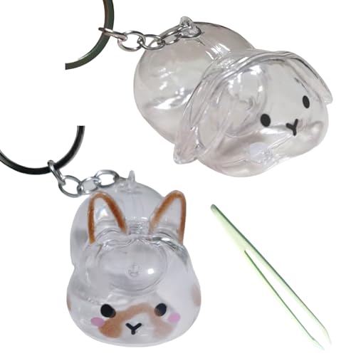 ZUJIABAO Gedenk-Schlüsselanhänger in Kaninchenform, Tierhaar, kompakt, Aufbewahrungsbox, Anhänger mit Pinzette, für Haustierbesitzer, Geschenk, Haar-Organizer ZUJIABAO Gedenk-Schlüsselanhänger in Kaninchenform, Tierhaar, kompakt, Aufbewahrungsbox, Anhänger mit Pinzette, für Haustierbesitzer, Geschenk, Haar-Organizer von ZUJIABAO