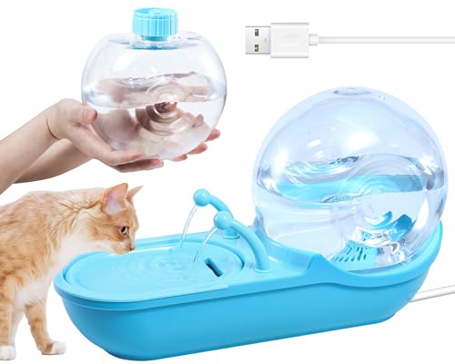 Zumaey Katzen-Wasserbrunnen – 4,5 l leise intelligente Pumpe, Dual-Filtrationssystem, hochwertiges ABS-Material – Haustier-Wasserspender für Katzen und kleine Hunde – 3 Farboptionen (blau/pink/gelb) von ZUMAEY