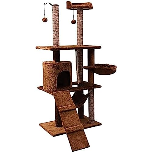 Kratzsäulen Mehrstufiger luxuriöser Kratzbaum für Katzen, Kratzbaum für Katzen, Kratzbaum, Spielzeug, Kletterbaum, Bett, Aktivitätszentrum für Katzen, Sisal Gemütlich von ZUMAHA