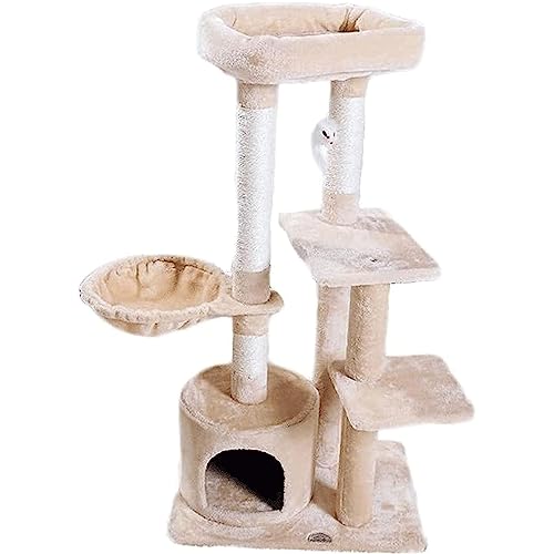 Kratzsäulen Stabiler Kratzbaum, mehrstufiger Katzenturm, Sprungplattform, Haustier-Katzenspielzeug, Katzen-Klettergerüst, Sisal-Säule, Katzen-Eigentumswohnung Gemütlich von ZUMAHA