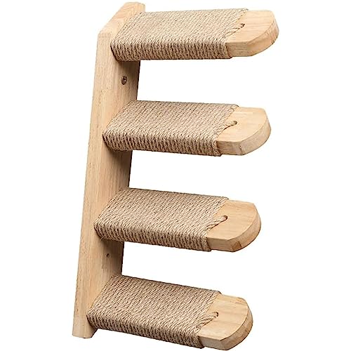 Neu Kratzbaum aus Holz, wandmontierte Katzen, Kletterleiter, Holztreppe, Haustiermöbel, Wandregal-Set für Kätzchen, Sitzstange für Katzen Modern von ZUMAHA