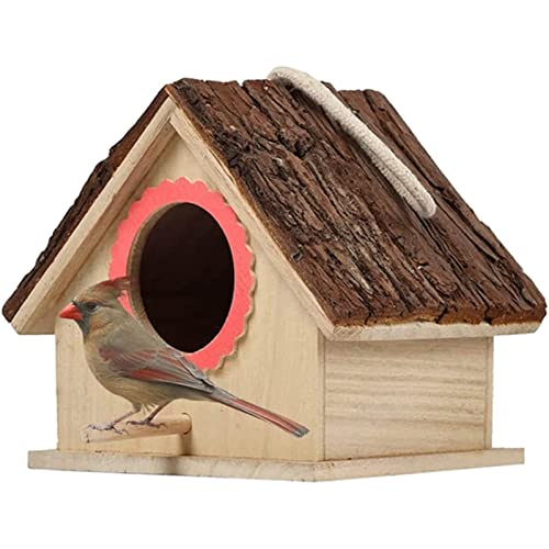 Sicherheit Naturholz-Vogelkäfig, Kolibri-Vogelnest, hängendes Papageien-Zuchthaus für den Innenbereich, kreativer Vogelkäfig Solide von ZUMAHA