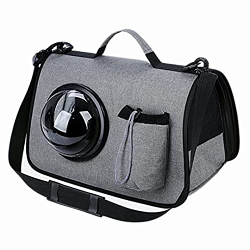 Transporttasche für Hunde oder Katzen, faltbare Transporttasche für kleine Haustiere, Reisetasche mit verstellbarem Schultergurt (Grau) von ZUNOVI