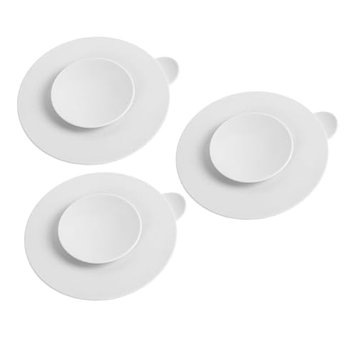 ZUNOXAZ 3 Stück Teiliges Saugnapf rutschfeste Hitzebeständige Saugnapf unterlagen Lebensmittelecht frei für Sauberes Essen bei Kleinkindern von ZUNOXAZ