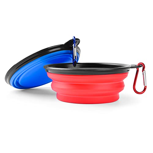 ZUOFENG Reisenapf Napf für Hunde und Katzen, 2 Sets Faltbarer Silikon Hundenapf Reisen Futter Tragbarer Wassernapf Trinknapf Futternapf für Haustiere von ZUOFENG