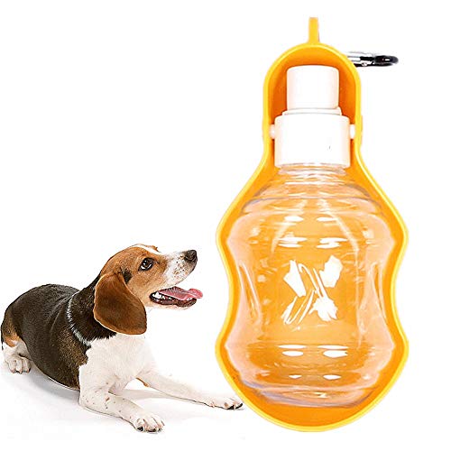 ZUOLUO Hundetrinkflasche Für Unterwegs Trinkflasche Hund Tragbare Haustier Wasserflasche Hundetrinkflasche Portable Tragbare Hundewasserflasche Hundetrinkwasserflasche Yellow,250ml von ZUOLUO