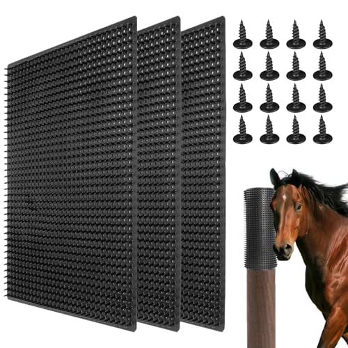 ZUQIAN Kratzbaum-Pad für Pferde, 35,6 x 30,6 cm, PVC, Hunderückenkratzer, Vieh-Kratzbürste, Pferdebürsten, Kratzschutz, Juckreizlinderung, Pfostenpolster für Nutztiere, Pferdepflege, Rinder, Schafe, 3 von ZUQIAN
